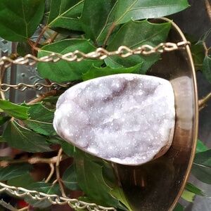 10. Grey/Lavender Uruguayan Druzy Amethyst- February Birthstone- w/ Druzy Vug